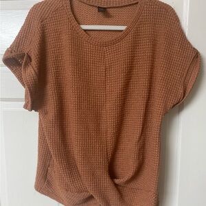Apricot colored Waffle Knit Top